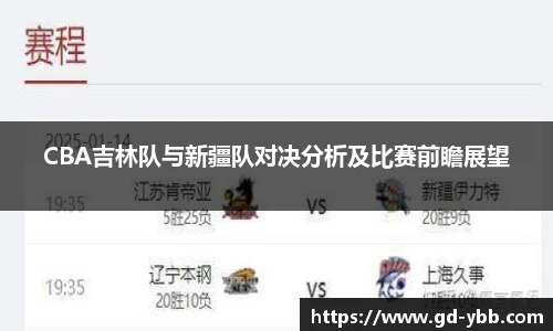 CBA吉林队与新疆队对决分析及比赛前瞻展望